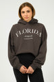 Florida Washed Black Logo Hoodie