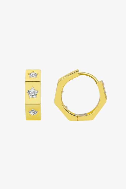 Whistledown Starburst Gold Hoop Earrings ACC Jewellery Silver Linings   