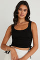 Gimme Black Rib Drawstring Tank