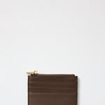Small Chocolate Leather Card Holder