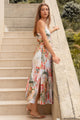 Relax Tuscan Sunset Strappy Tiered Midi Dress