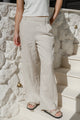 Bestow Pumice Linen Elastic Back Wide Leg Pants