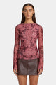 Azalea Plum Paisley Mesh Top