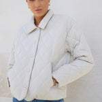 Absolute Putty Collared Quilted Jacket