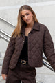 Absolute Chocolate Collared Quilted Puffer Jacket