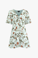 Adelaide Ivory Floral SS Button Front Mini Dress