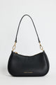 Adore Black Leather Double Strap Small Shoulder Bag