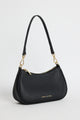 Adore Black Leather Double Strap Small Shoulder Bag