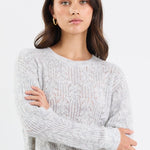 Adulation Grey Marle Pointelle Fluffy Jumper