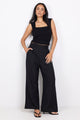 Guardian Black Linen Viscose Petite Elastic Back Pants