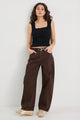 Varsity Chocolate Forward Seam Barrel Jeans