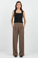 Instinctive Chocolate Twill Wide Leg Elastic Back Pants
