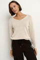 Afternoon Natural Relaxed V Neck Knit Jumper