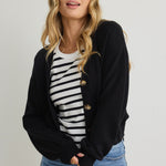 Agatha Black Fine Knit Cardigan