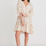 Airy Ginger Baroque Print V Neck Mini Dress WW Dress Ivy + Jack   