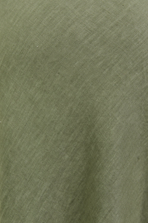 Close-up of a textured green fabric surface