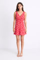 Allora Poppy Polka Dot Sleeveless Button Front Mini Dress