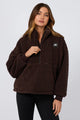 Amara Brown Quarter Zip Teddy Sweatshirt