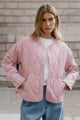 Apex Blush Collarless Quilted Puffer Jacket