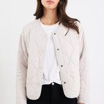 Apex Putty Collarless Quilted Puffer Jacket
