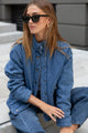 Apex Storm Blue Denim Collared Quilted Jacket