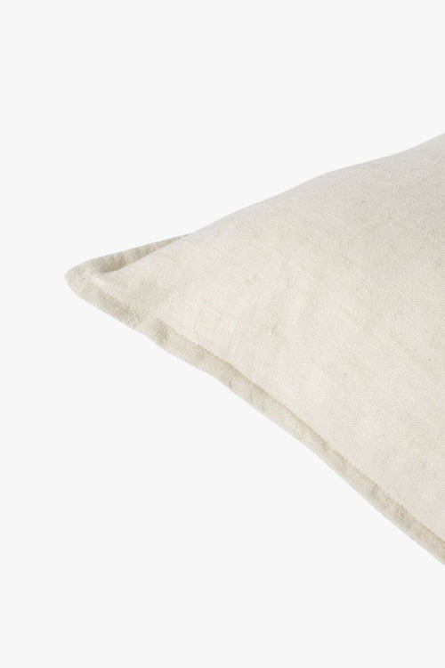 Arcadia Almond Beige Feather Inner 40x60cm Linen Cushion HW Cushions Baya   