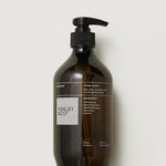 Brown bottle with pump and 'Ashley & Co' label on a white background