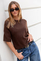 Assemble Chocolate Alpaca Blend Raglan Knit Tee
