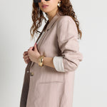 baby pink linen blazer 