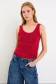 Atoll Cherry Red Sleeveless Knit Top