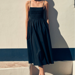 black midi dress