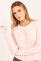 Autograph Blush Soft Fine Gauge Crewneck Cardigan