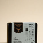 Bar Games Dice Dominoes Darts + Playing Cards In A Tin