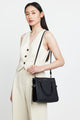 Beau Black Leather Suede Side Crossbody Bag