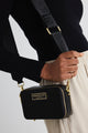 The Lexie Gold Hardware Black Nylon Bag