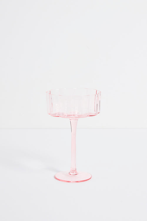 wavy pink cocktail glass