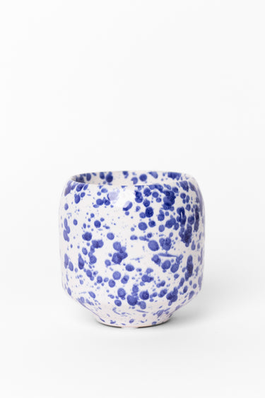 Blue Splash Glazed Ceramic Soy Wax Candle
