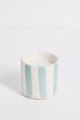 Blue Stone Stripe Small Ceramic Soy Wax Candle
