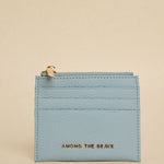 blue leather card holder