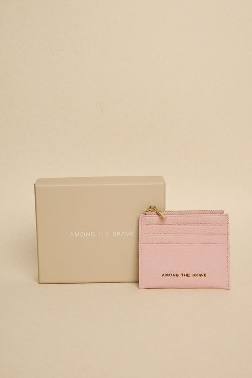 blush leather cardholder