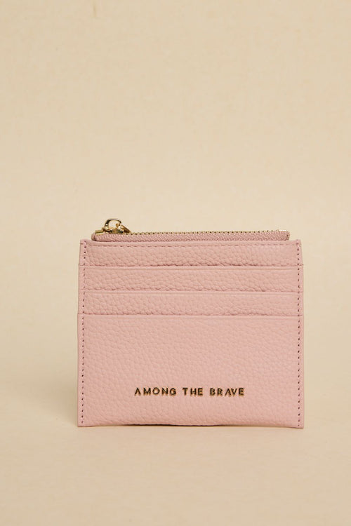 blush leather cardholder