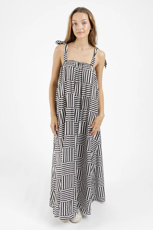 Black and white maxi dress