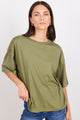 Boyfriend Washed Khaki Oversized Tee