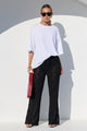 Mingle Black Lace Tie Waist Wide Leg Pant