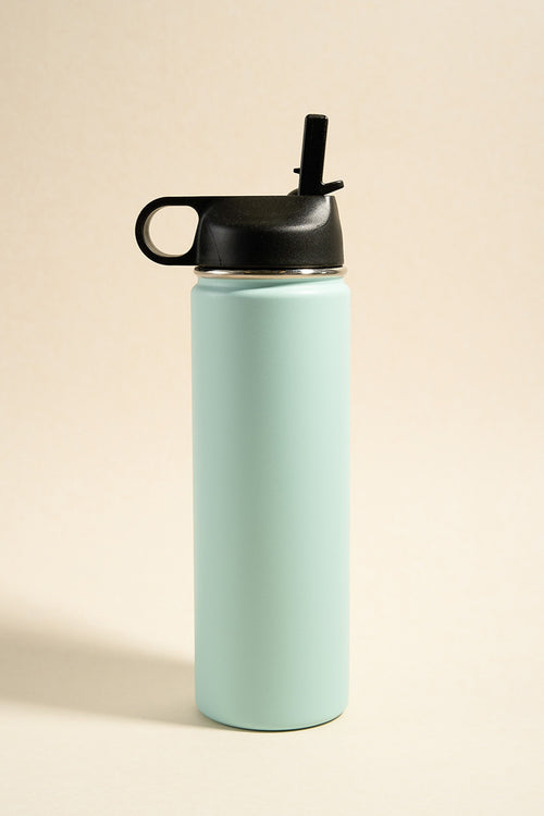 blue water bottle