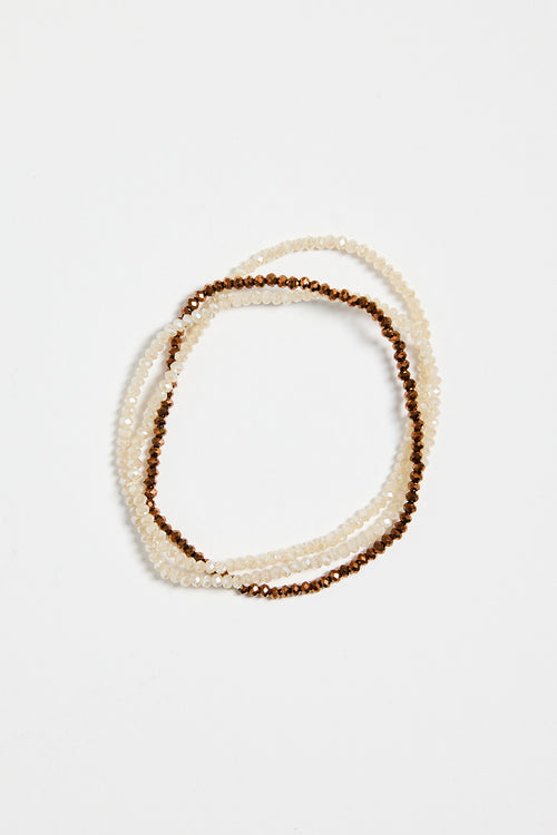 bronze beaded set of 3 bracelets