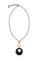 Brown Round Resin Pendant On Cord Necklace