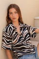Entangle Chocolate Zebra Boxy SS Shirt