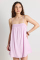 Cabana Pink Lilac Strappy Tie Back Mini Dress