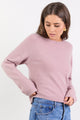 Camelia Blush Alpaca Blend Long Raglan Sleeve Crewneck Knit Jumper